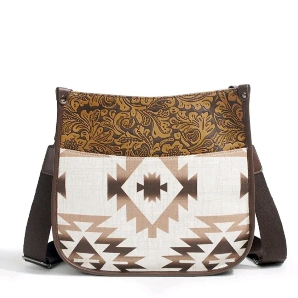 Retro geometric pattern  shoulder bag